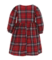 Popatu Little Girls 2-6X Long-Sleeve Plaid Fit-And-Flare Dress