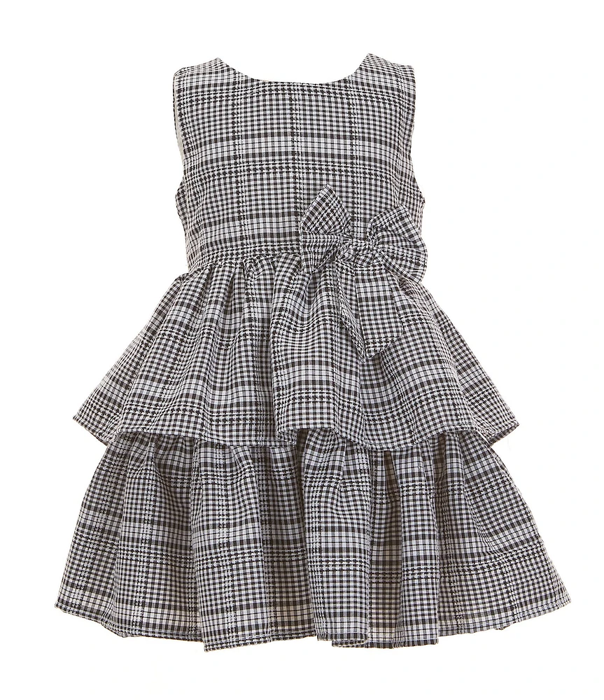 Popatu Little Girls 2-6X Sleeveless Plaid Printed Fit & Flare Dress