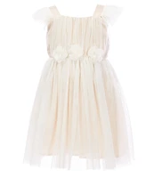 Popatu Little Girls 2-8 Tulle Flutter Sleeve Dress