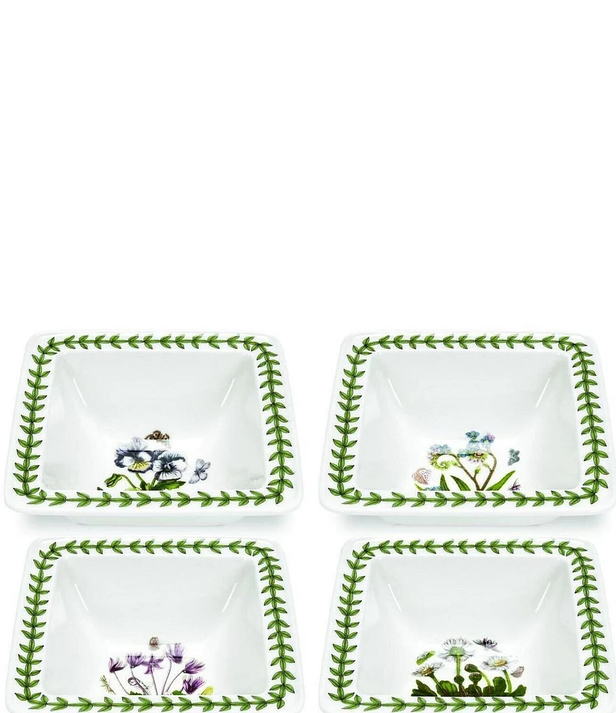 Portmeirion Botanic Garden Set of 4 Square Mini Bowls