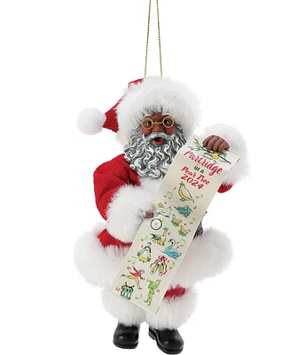 Possible Dreams Christmas Traditions 12 Days of Christmas African American Santa Ornament