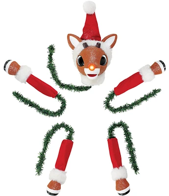 Possible Dreams Rudolph the Red Nose Reindeer in Cinch Lighted Tree Pick Set