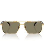 Prada Men's PRA57S 61mm Gold Metal Rectangle Sunglasses