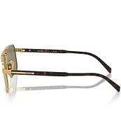 Prada Men's PRA57S 61mm Gold Metal Rectangle Sunglasses