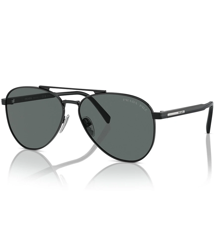 Prada Men's PRA58S 61mm Polarized Aviator Sunglasses