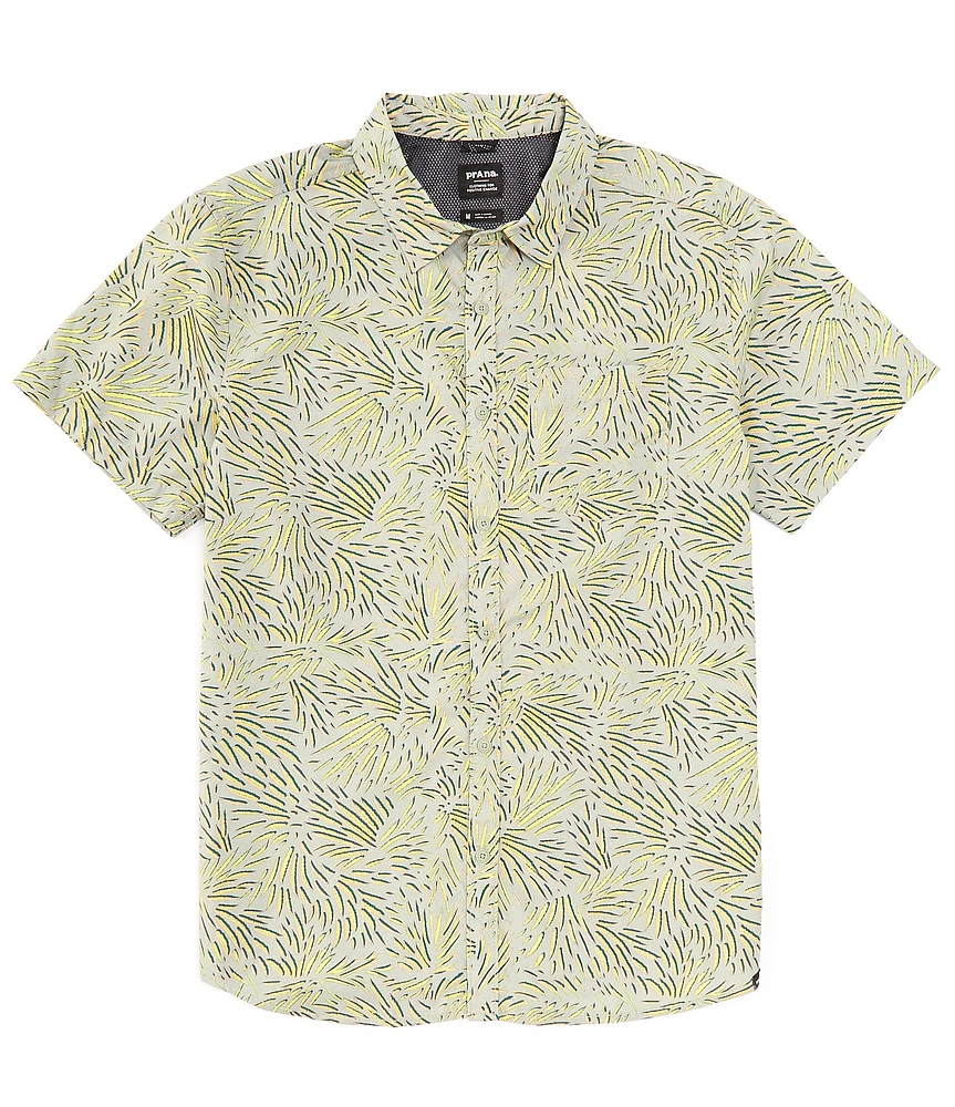 prAna Lost Sol Short Sleeve Fronds Printed Woven Shirt