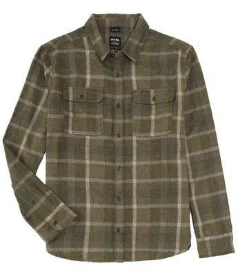 prAna Westbrook Peat Plaid Flannel Long-Sleeve Recycled Materials Woven Shirt