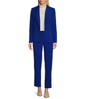 Preston & York Alyssa Notch Lapel Long Sleeve One Button Crepe Blazer