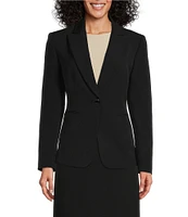 Preston & York Alyssa Notch Lapel Long Sleeve One Button Crepe Blazer