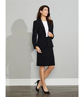 Preston & York Alyssa Notch Lapel Long Sleeve One Button Crepe Blazer