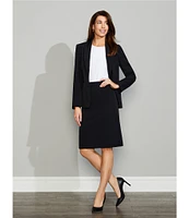 Preston & York Alyssa Notch Lapel Long Sleeve One Button Crepe Blazer