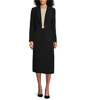 Preston & York Alyssa Notch Lapel Long Sleeve One Button Crepe Blazer