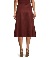 Preston & York Astrid Stretch Suede High Rise A-Line Midi Coordinating Skirt