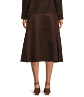 Preston & York Astrid Stretch Suede High Rise A-Line Midi Coordinating Skirt