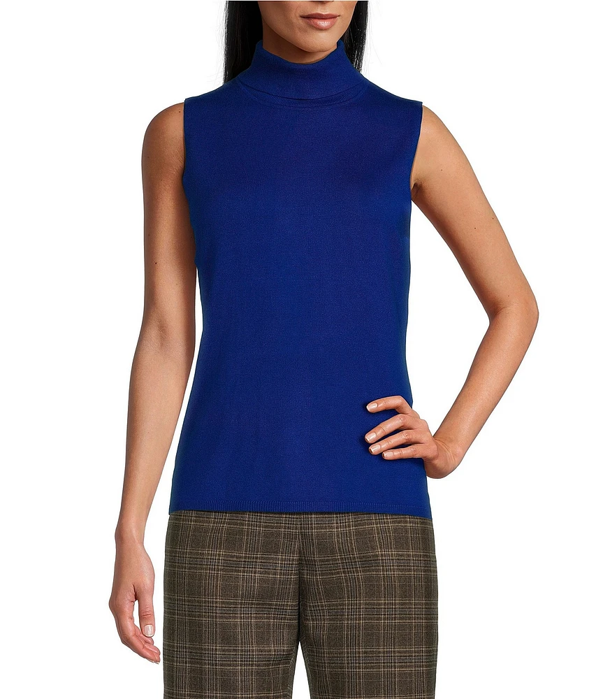 Preston & York Bailey Knit Turtleneck Sleeveless Sweater