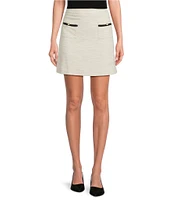 Preston & York Coordinating Caitlin Knit Tweed Pocket A-Line Skirt