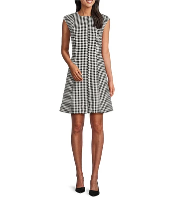 Preston & York Carmella Shift Gingham Cap Sleeve Dress