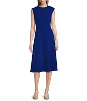 Preston & York Crepe Round Neck Cap Sleeve Sophia Dress