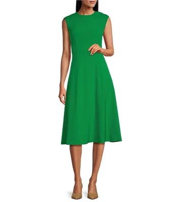 Preston & York Crepe Round Neck Cap Sleeve Sophia Dress