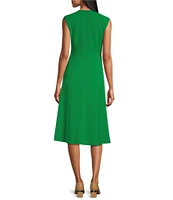 Preston & York Crepe Round Neck Cap Sleeve Sophia Dress