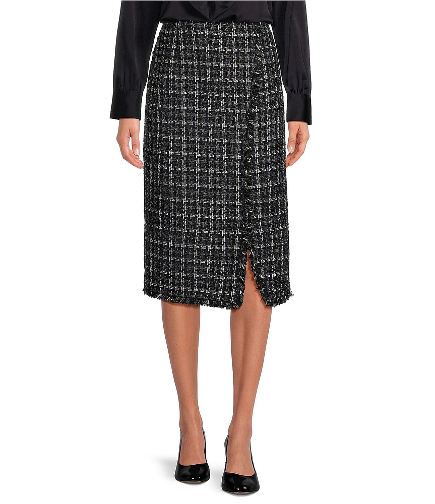 Preston & York Eileen Coordinating Metallic Herringbone Tweed Skirt