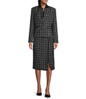 Preston & York Eileen Coordinating Metallic Herringbone Tweed Skirt