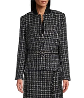 Preston & York Eileen Coordinating Metallic Herringbone Tweed Jacket