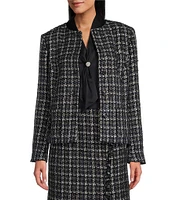 Preston & York Eileen Coordinating Metallic Herringbone Tweed Jacket