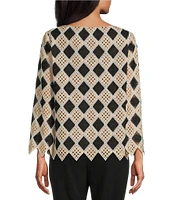 Preston & York Fran Novelty Crochet Long Sleeve Blouse