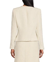 Preston & York Gail Tweed Round Neckline Long Sleeve Jacket