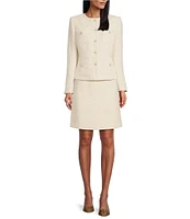 Preston & York Gail Tweed Round Neckline Long Sleeve Jacket