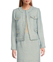 Preston & York Gerri Tweed Long Sleeve Button Front Coordinating Jacket