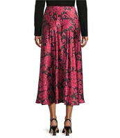 Preston & York Janet Printed Satin Coordinating A-Line Skirt