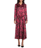 Preston & York Janet Printed Satin Coordinating A-Line Skirt