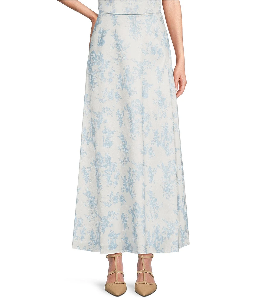 Preston & York Janet Toile A line Silhouette Midi Skirt