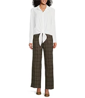 Preston & York Karla Glen Plaid High Rise Tapered Pleat Coordinating Pants