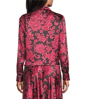 Preston & York Kinsley Tie From Hem Button Front Collard Long Sleeve Coordinating Blouse