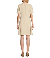 Preston & York Kora Crew Neck Short Sleeve Tweed Dress