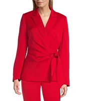 Preston & York Martha Notch Collar Satin Back Crepe Wrap Jacket