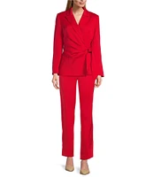 Preston & York Martha Notch Collar Satin Back Crepe Wrap Jacket