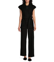 Preston & York Mia Ponte Mid Rise Pleated Front Tapered Point Long Pant