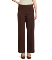 Preston & York Mia Ponte Mid Rise Pleated Front Tapered Point Long Pant