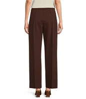 Preston & York Mia Ponte Mid Rise Pleated Front Tapered Point Long Pant