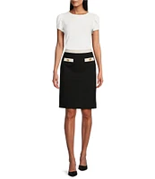 Preston & York Mildred Ponte Knee Length Coordinating Pencil Skirt