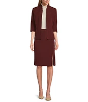 Preston & York Morgan Twill Crepe Side Slit Coordinating Pencil Skirt