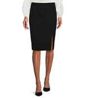 Preston & York Morgan Twill Crepe Side Slit Coordinating Pencil Skirt