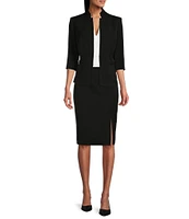 Preston & York Morgan Twill Crepe Side Slit Coordinating Pencil Skirt