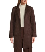 Preston & York Nathalia Faux Suede Open Front Long Sleeve Jacket