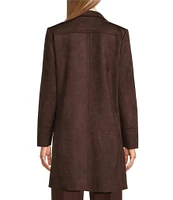 Preston & York Nathalia Faux Suede Open Front Long Sleeve Jacket