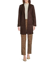 Preston & York Nathalia Faux Suede Open Front Long Sleeve Jacket